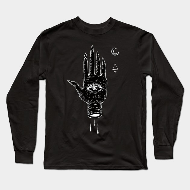 Witch Hand Long Sleeve T-Shirt by LadyMorgan